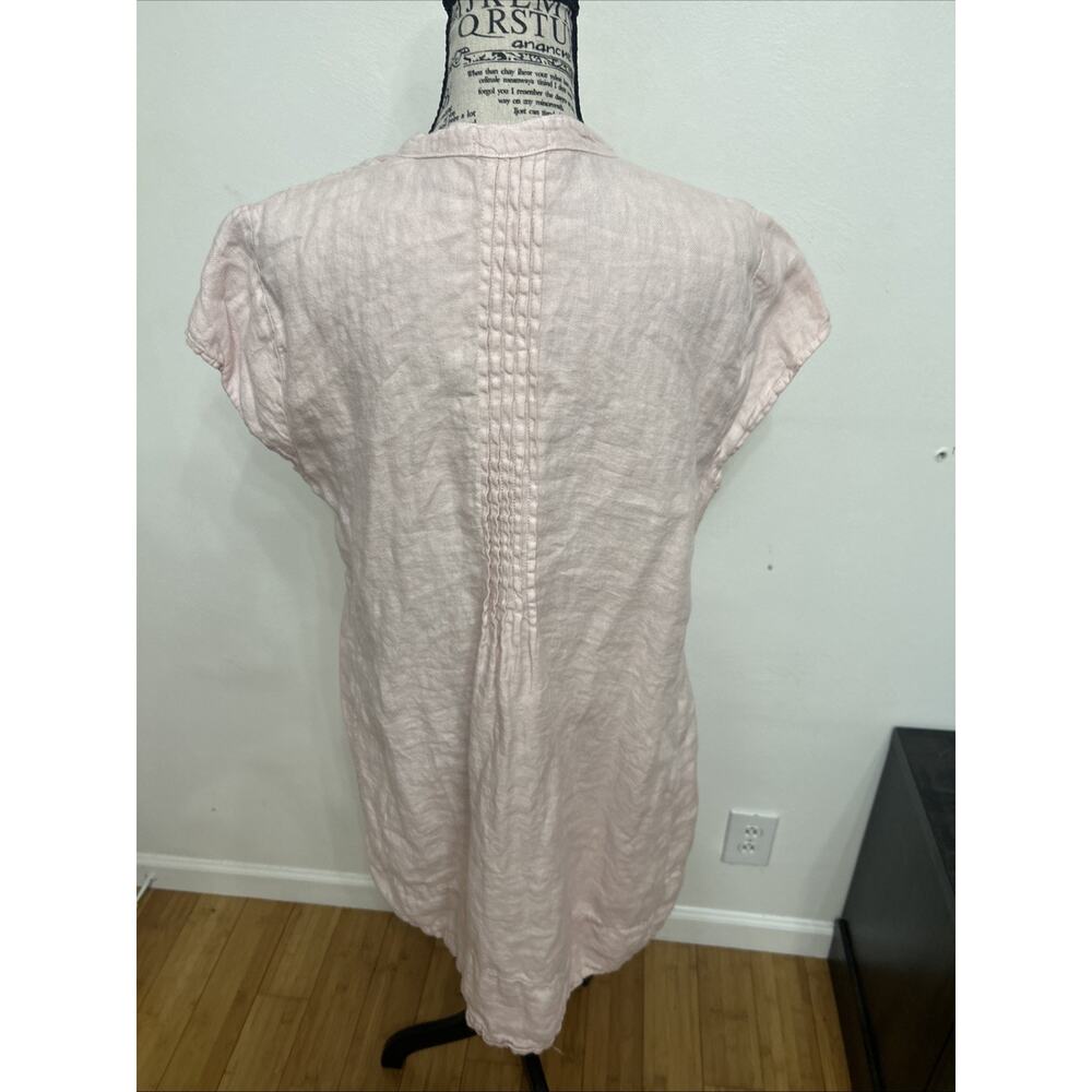 Free People x CP Shades Pink Linen Pintuck Tunic Dress Boho Lagenlook Sz M - Picture 3 of 7